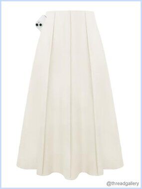 Women Linen Maxi Skirt High Waist A-Line with Pockets Casual Flowy Long Skirt